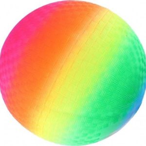 Bal Rainbow (plastic) met ventiel – 20cm