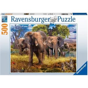 Puzzel 500 st olifantenfamilie