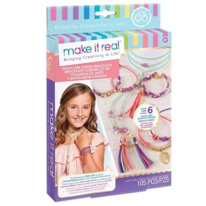 Make it Real – Suede armbandjes met goudkleurige schakels