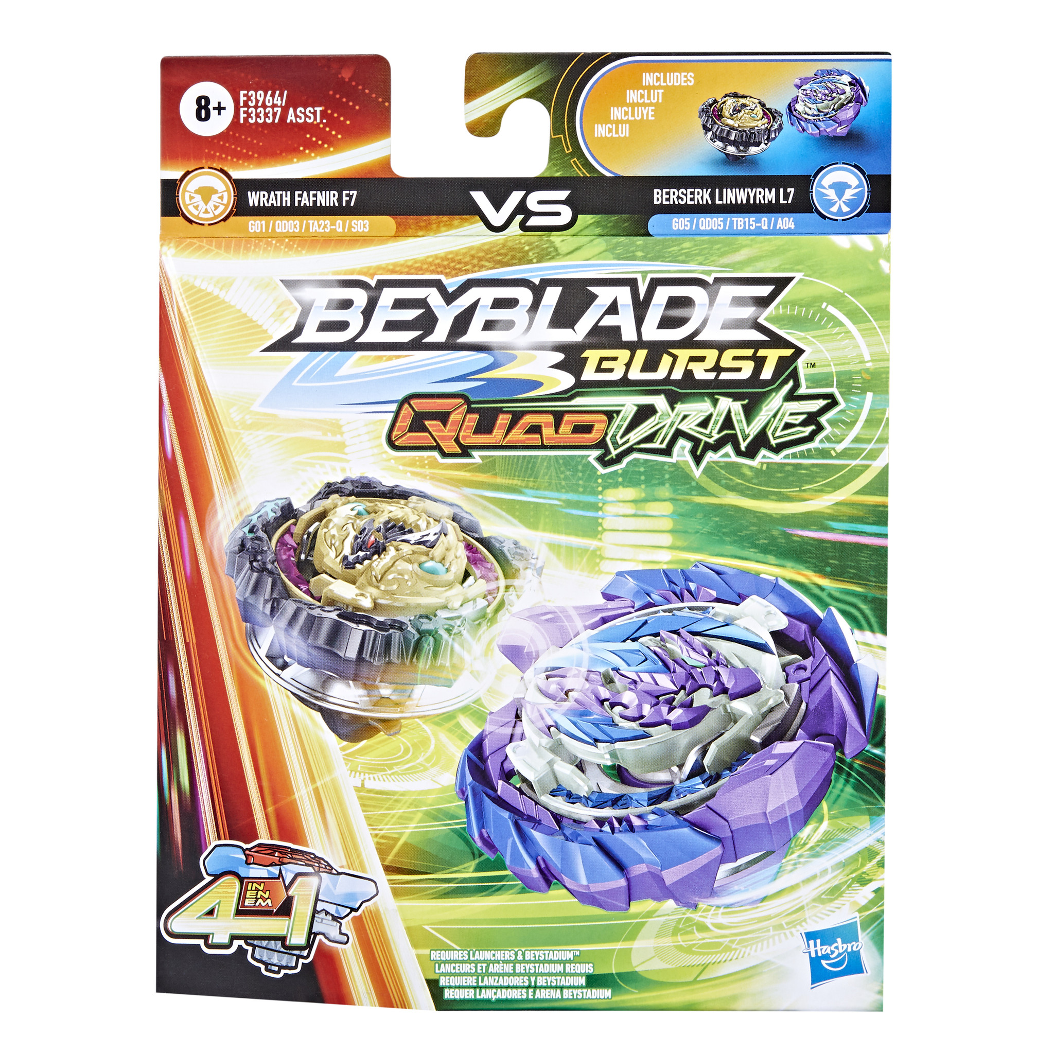 Beyblade Quad Drive Duopack - Wrath Fafnir en Berserk Linwyrm - Afbeelding 4