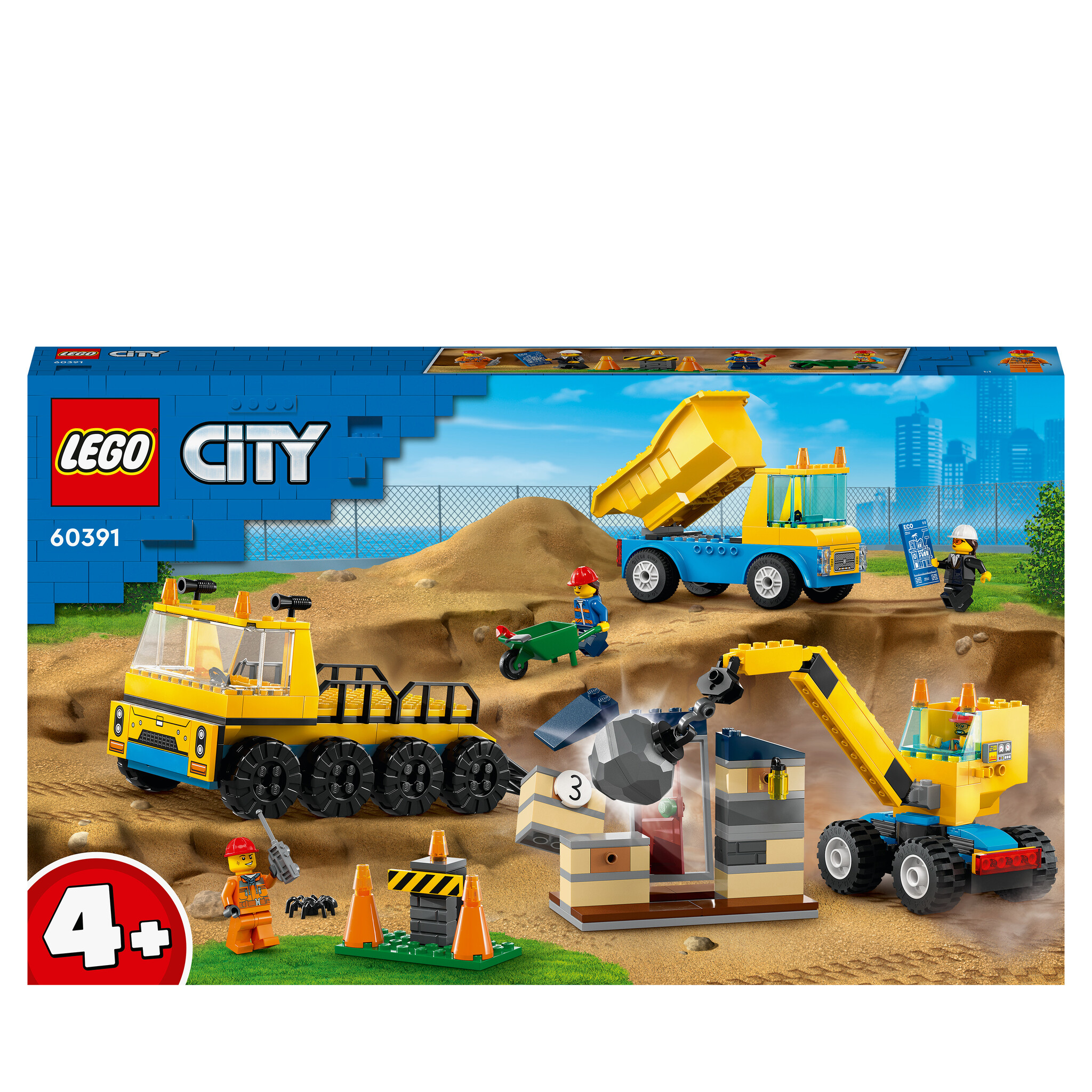 LEGO City Kiepwagen, bouwtruck en sloopkogel - 60391
