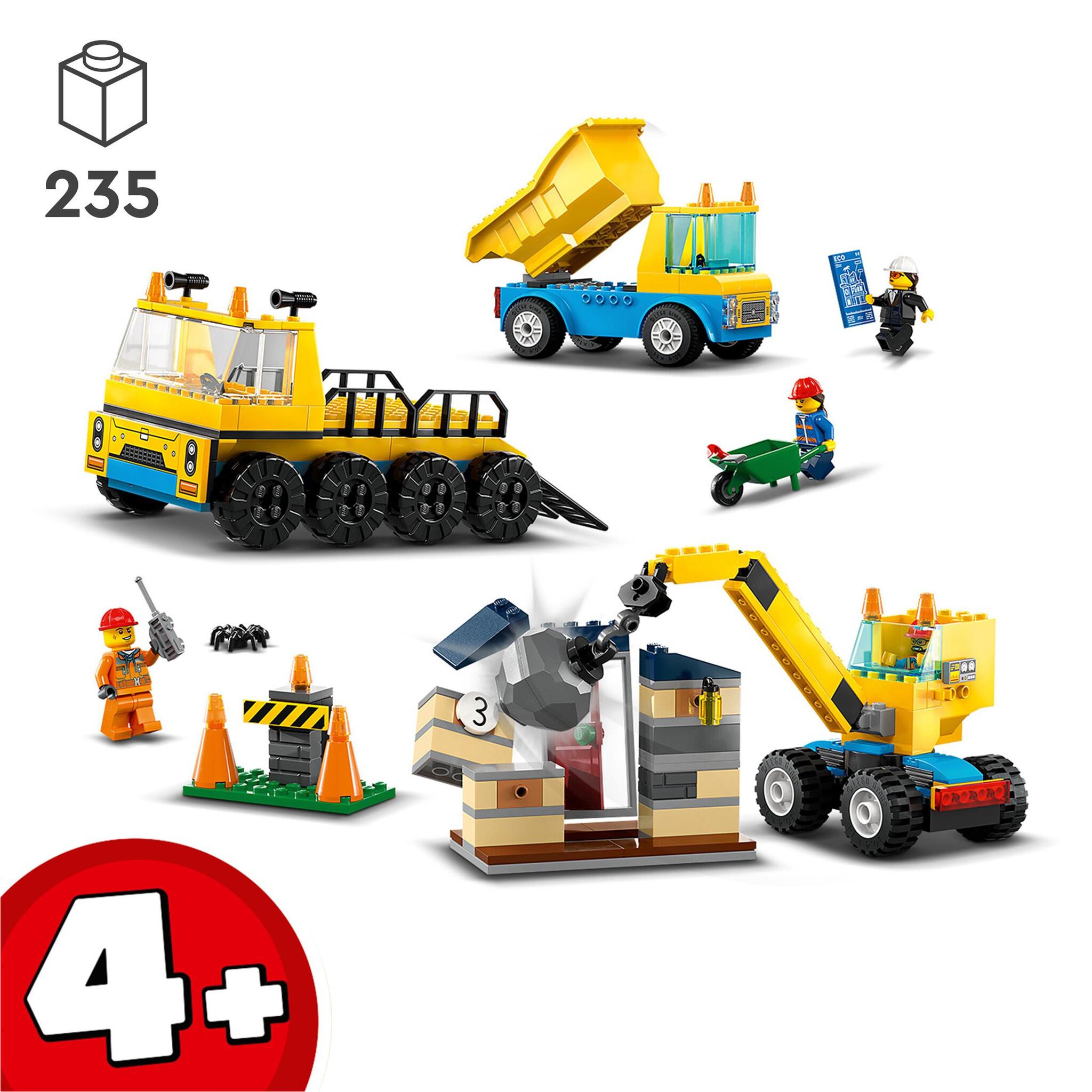 LEGO City Kiepwagen, bouwtruck en sloopkogel - 60391 - Afbeelding 4