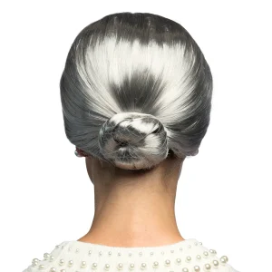 Pruik Oma (grijs dotje)