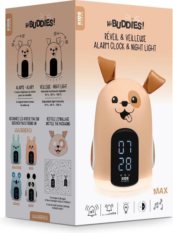 Bigben Kids - Kinderwekker & Nachtlamp - Max de Hond - Afbeelding 4