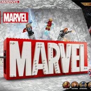 LEGO Marvel – MARVEL logo en minifiguren
