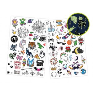 BUKI – 75 Afwasbare Tattoo’s (Glow in the dark)