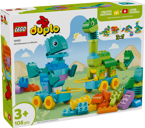 LEGO Duplo - 3-in-1 dinosaurussen op wielen - Afbeelding 5