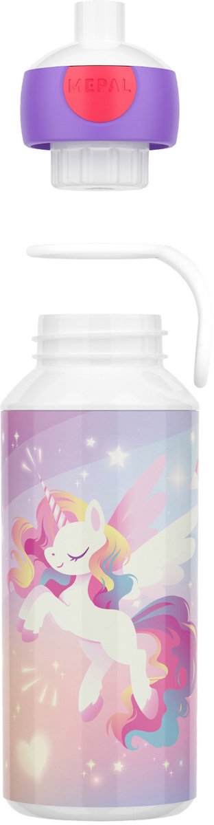 Drinkfles campus pop-up 400ml - Unicorn Glow - Afbeelding 2
