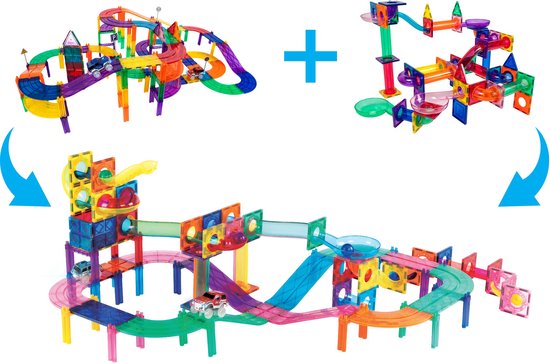 Picasso Tiles - 2 in 1 race,knikker & Tegel set - Afbeelding 2