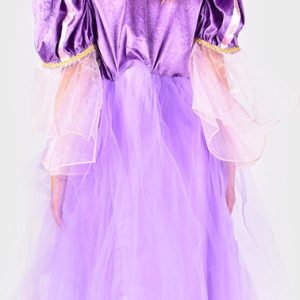 Kinderkostuum Rapunzeljurk met vlecht 4-6Y