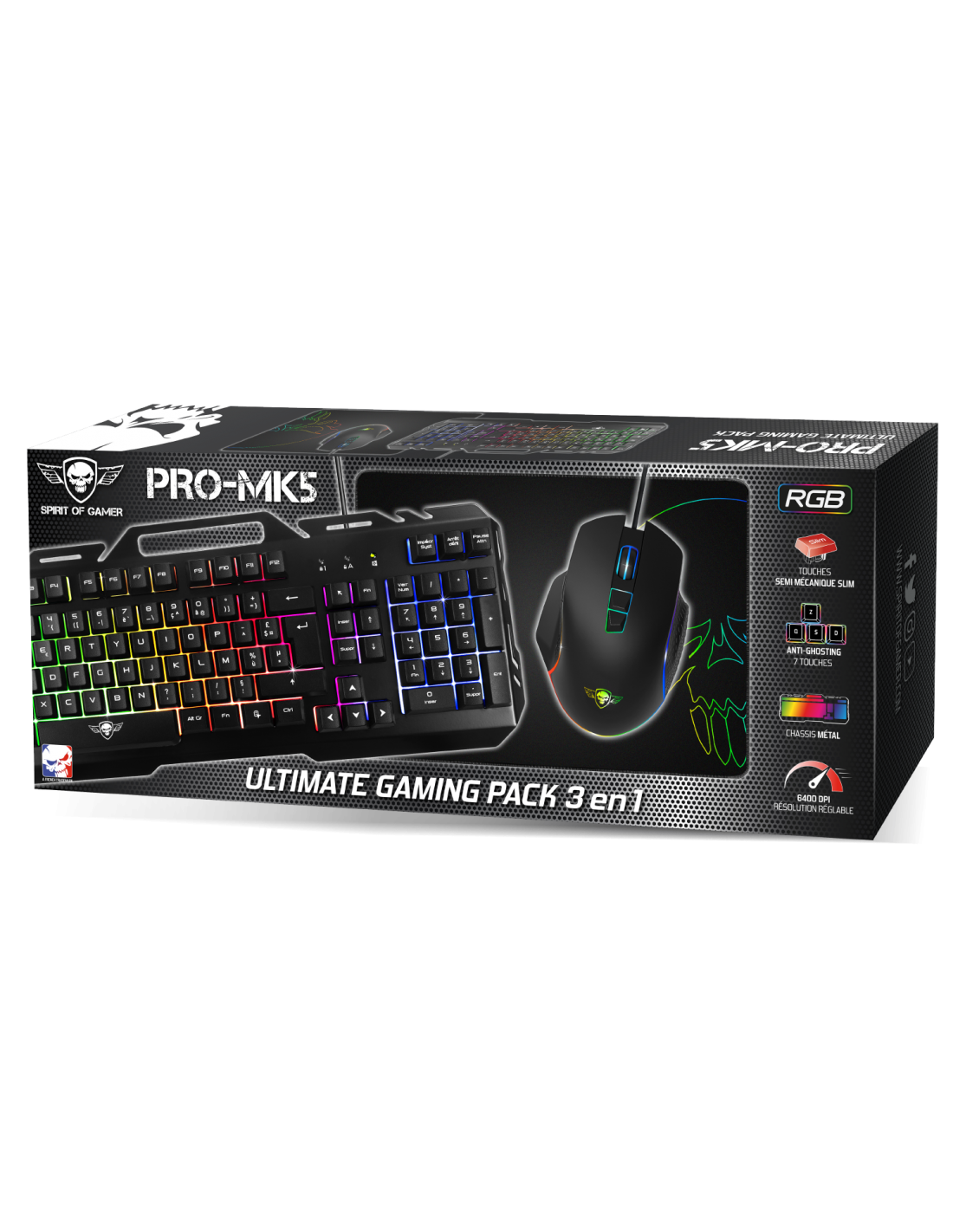 Gaming Set Toetsenbord + Muis + Muismat Zwart - Afbeelding 3