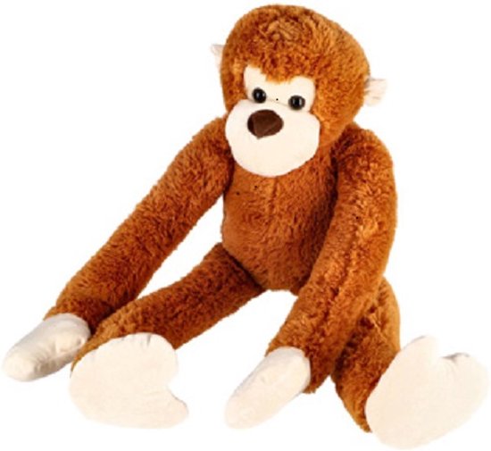 Knuffel Pluche Aap Lange Armen Bruin - Afbeelding 2