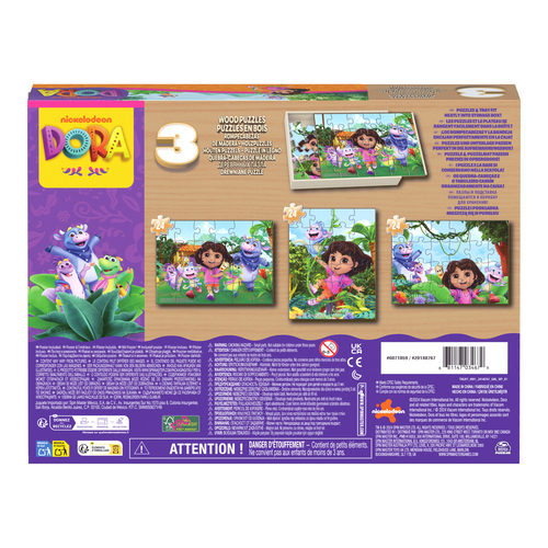 Dora 3-Pack Houten Puzzel - Afbeelding 4