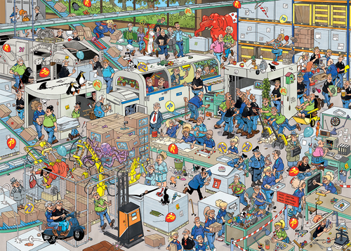 Jan van Haasteren - De Nederlandse Spellenfabriek (1000 stukjes) - Afbeelding 2