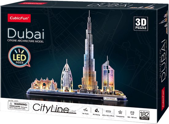 Cubic Fun 3D Puzzel - City Line Dubai LED - Afbeelding 2