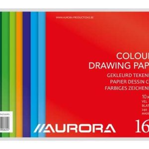 Tekenvellen (240x320mm) 160gr/100vel – gekleurd 10 kleuren