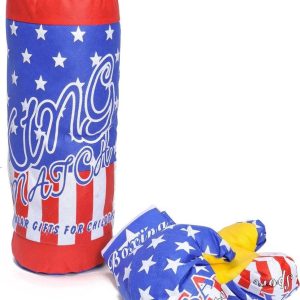 Sports Active Bokszak met handschoenen – blauw/rood