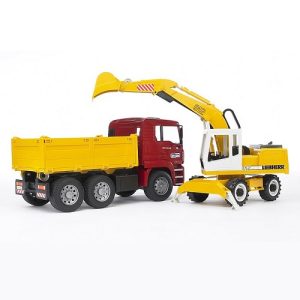 MAN TGA Kiepwagen + Liebherr graafmachine