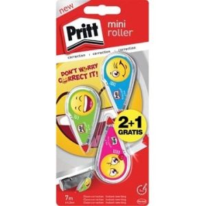 Pritt Correctieroller “Mini” (EMOJI) 4,2mm x 7m – 2+1 gratis