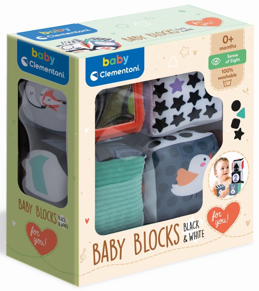 Baby Clementoni - Soft Cubes - Black & White - Afbeelding 4