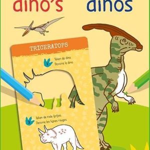 Zo teken je dino’s – 12 sjabloonkaarten