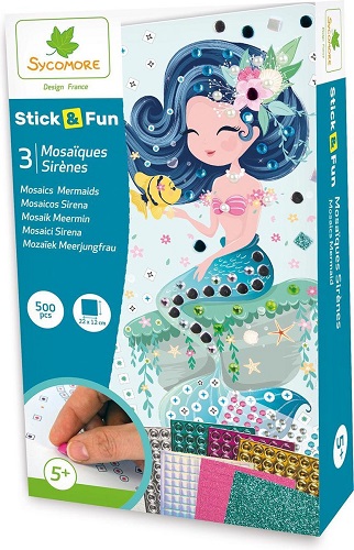 Sycomore Stick & Fun Mosaics - Zeemeerminnen (3 mini mozaïeken) 500stuks