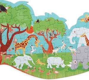 Scratch Puzzel (60stuks) – Contour SAFARI in vormendoos