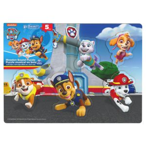 Paw Patrol – Inlegpuzzel (hout) met geluiden (5stuks)