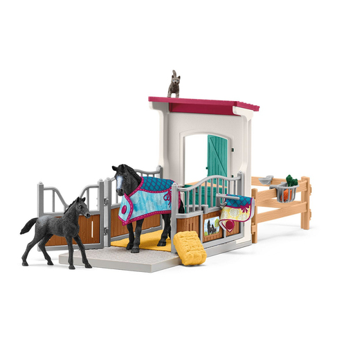 Schleich Horse Club - Paardenbox met merrie en veulen