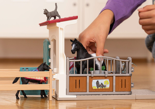 Schleich Horse Club - Paardenbox met merrie en veulen - Afbeelding 7