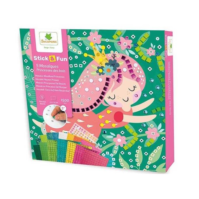 Sycomore Stick & Fun Mosaics - Houten Prinses (5 mozaïeken) 1500stuks