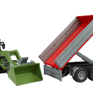 Tractor Fendt Vario 211 met voorlader en kiepaanhanger