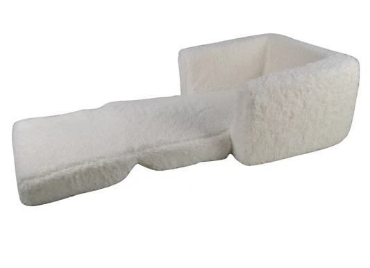 Kinderzeteltje - Sofa sleeper - pluche wit Teddy - Afbeelding 2