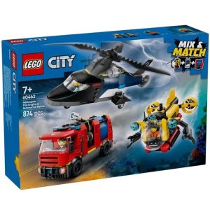 LEGO City – Helikopter, brandweerauto en duikboot remix – 60462