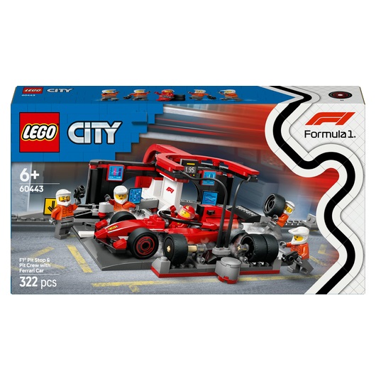 LEGO City - F1 pitstop en pitcrew met Ferrari