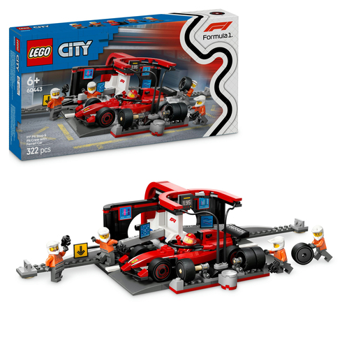 LEGO City - F1 pitstop en pitcrew met Ferrari - Afbeelding 10