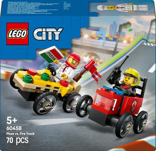 LEGO City - Raceautopakket: pizzabestelwagen vs brandweertruck