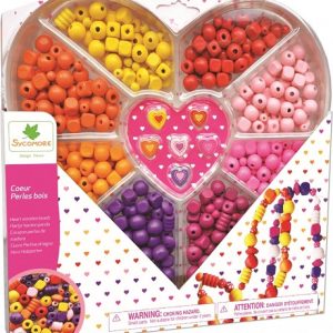 Sycomore – Houten kralen in hartvormig koffer