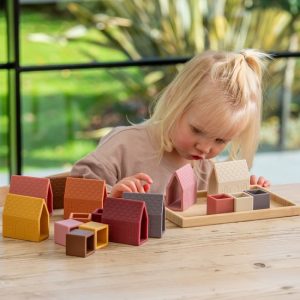 Tickit Silisoft – Dorp Blokken (Aarde Kleuren)