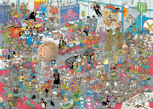 Jan van Haasteren - Puzzel Geef ons de ruimte & Net ls in de film 2x1000st - Afbeelding 3