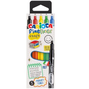 Carioca – Fineliner “Study Selection” 0,5mm, set van 5 st. primaire kleuren