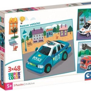 Clementoni Puzzel 3x48st Square Noli Rescue Vehicles