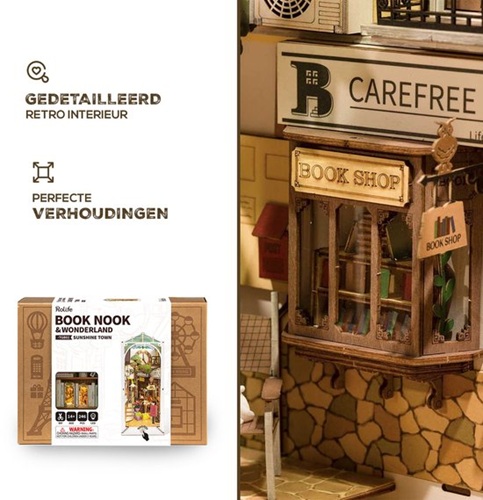 Robotime Booknook Sunshine Town - Afbeelding 2
