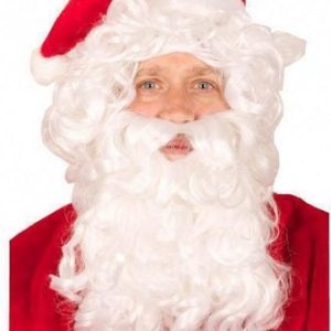 pruik + baard kerstman luxe