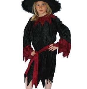 Kostuum Heks Zwart/Bordeaux – maat 128