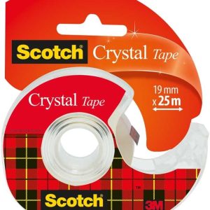 Scotch Crystal Clear Tape 19mm x 25m + afroller