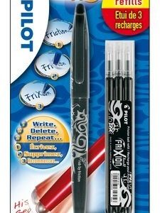 Pilot FriXion Rollerball 0,7mm – 1stuk + 3 vullingen (zwart)