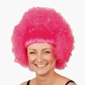 Pruik Fifi – Krullen met pony – Roze