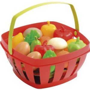 Mand gevuld met fruit en groenten