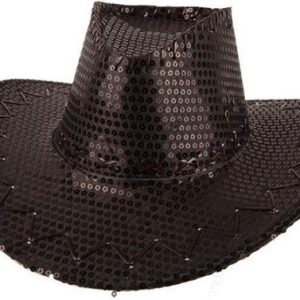 Hoed Cowboy Sequin zwart